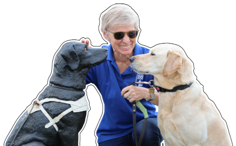 Lady and Guide Dog at Charity Event